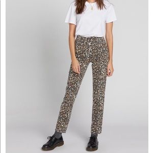 Animal Print High Rise Skinny Jeans Size 26 Button Fly